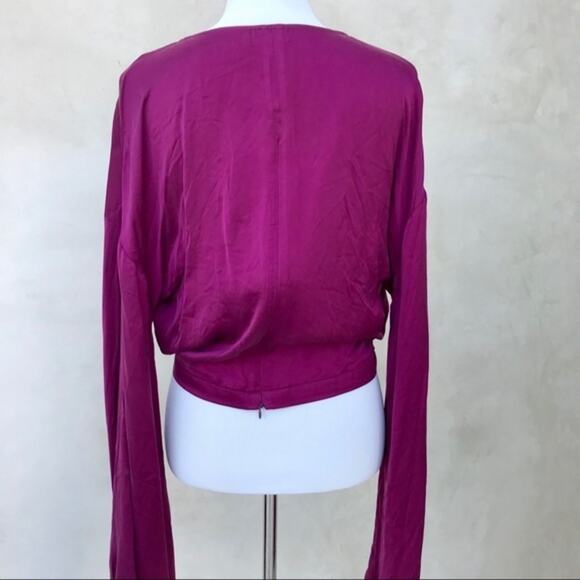 7 For All Mankind Vegan Surplice Wrap Front Top NWT - Picture 3 of 7